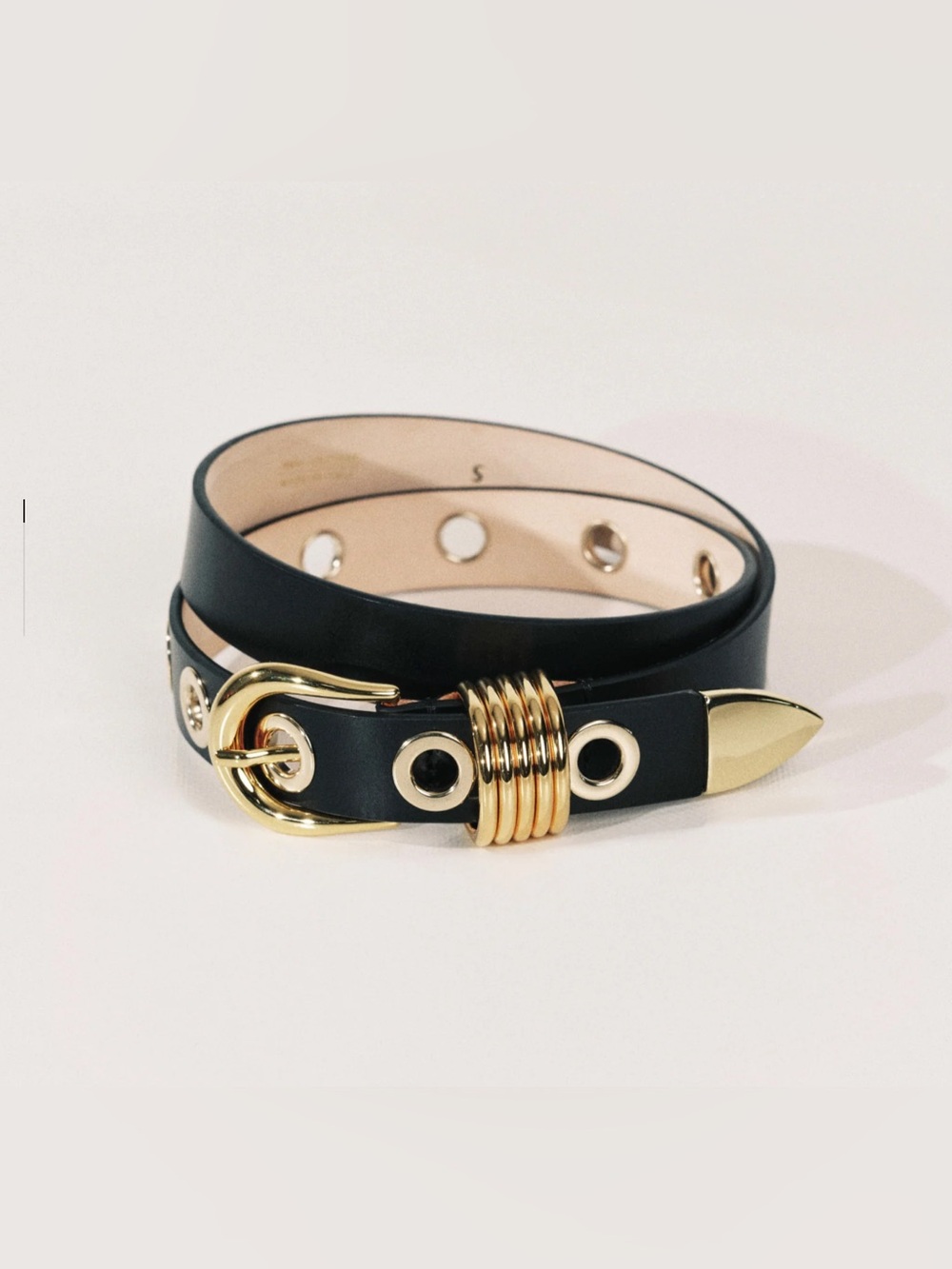 ⚡️Déhanche Hollyhock 10 River Black & 24K Gold Belt sz Small